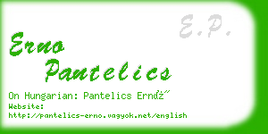 erno pantelics business card